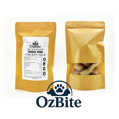OzBite | 4*100g Freeze Dried Chicken Neck For Dog Cat Treat