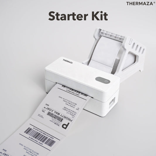 THERMAZA® D400 Thermal Label Printer Starter Kit (White)