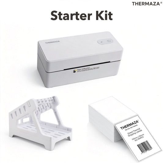 THERMAZA® D400 Thermal Label Printer Starter Kit (White)