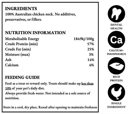OzBite | Freeze Dried Chicken Neck For Dog Cat Treat