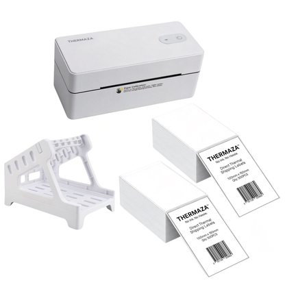 THERMAZA® D400 Thermal Label Printer Essential Kit With 1000 Fanfold Labels (White)