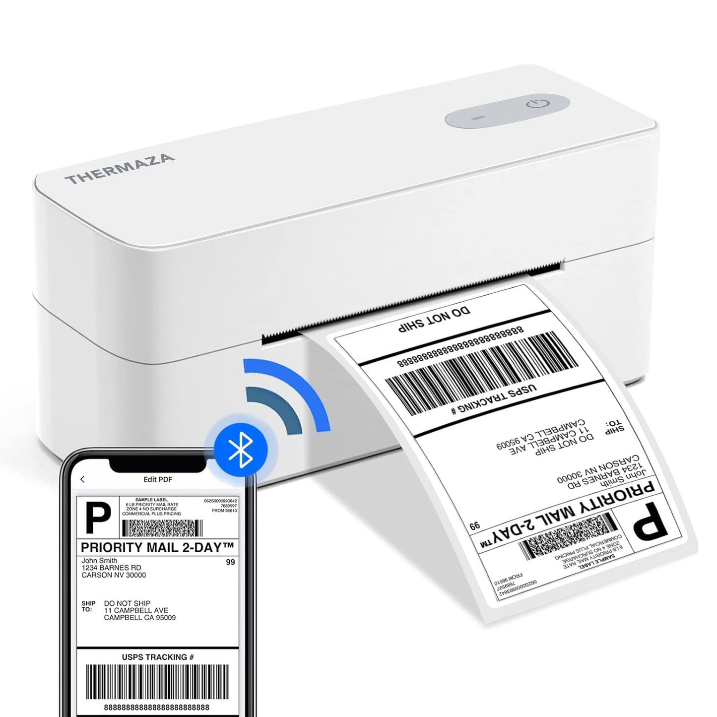 THERMAZA® D400 Thermal Label Printer Starter Kit (White)