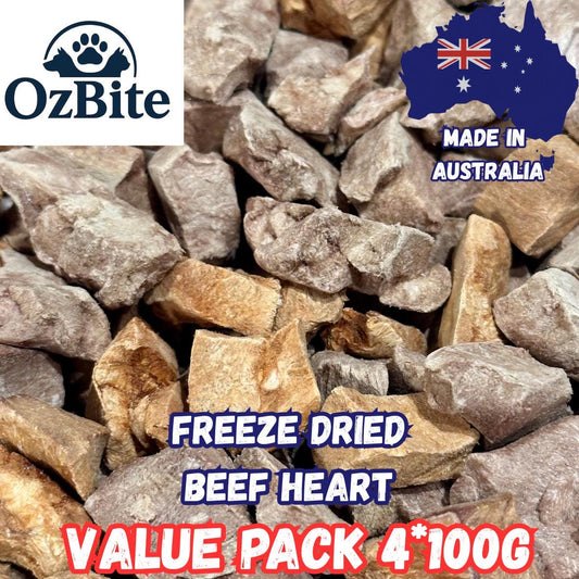 OzBite | 4*100g Freeze Dried Beef Heart For Dog Cat Treat