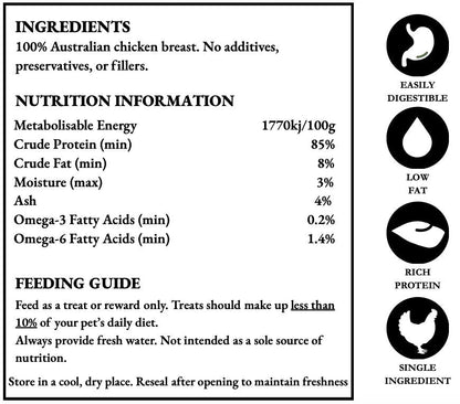 OzBite | 4*100g Freeze Dried Chicken Breast For Dog Cat Treat