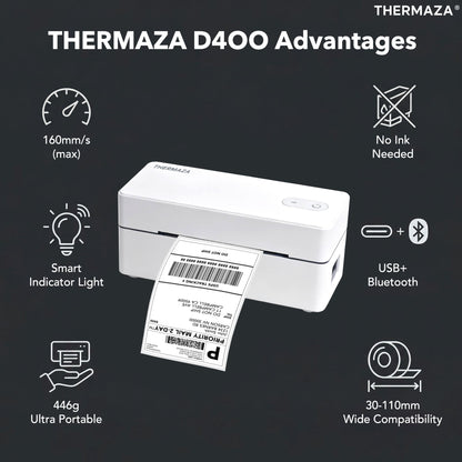 THERMAZA® D400 Thermal Label Printer (White)