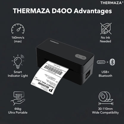 THERMAZA® D400 Thermal Label Printer (Black)