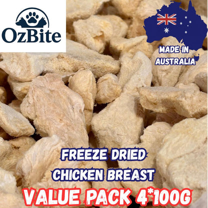 OzBite | 4*100g Freeze Dried Chicken Breast For Dog Cat Treat