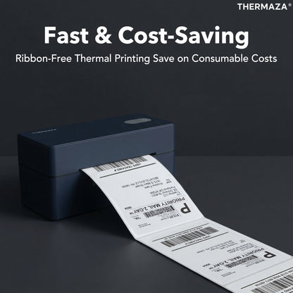 THERMAZA® D400 Thermal Label Printer Essential Kit With 1000 Roll Labels (Black)