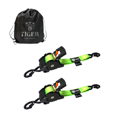 50mm x 4.5m Heavy Duty Auto Retractable Ratchet Straps 2-Pack