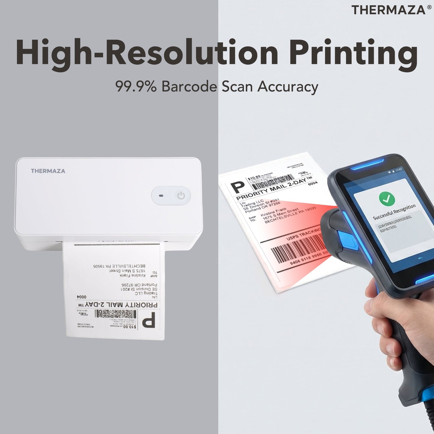 THERMAZA® D400 Thermal Label Printer (White)