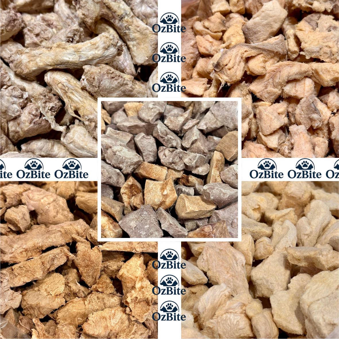 OzBite | 5*100g Freeze Dried Mixed Protein Treats For Dog Cat Treat