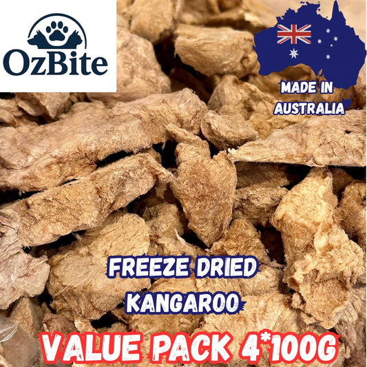 OzBite | 4*100g Freeze Dried Kangaroo For Dog Cat Treat