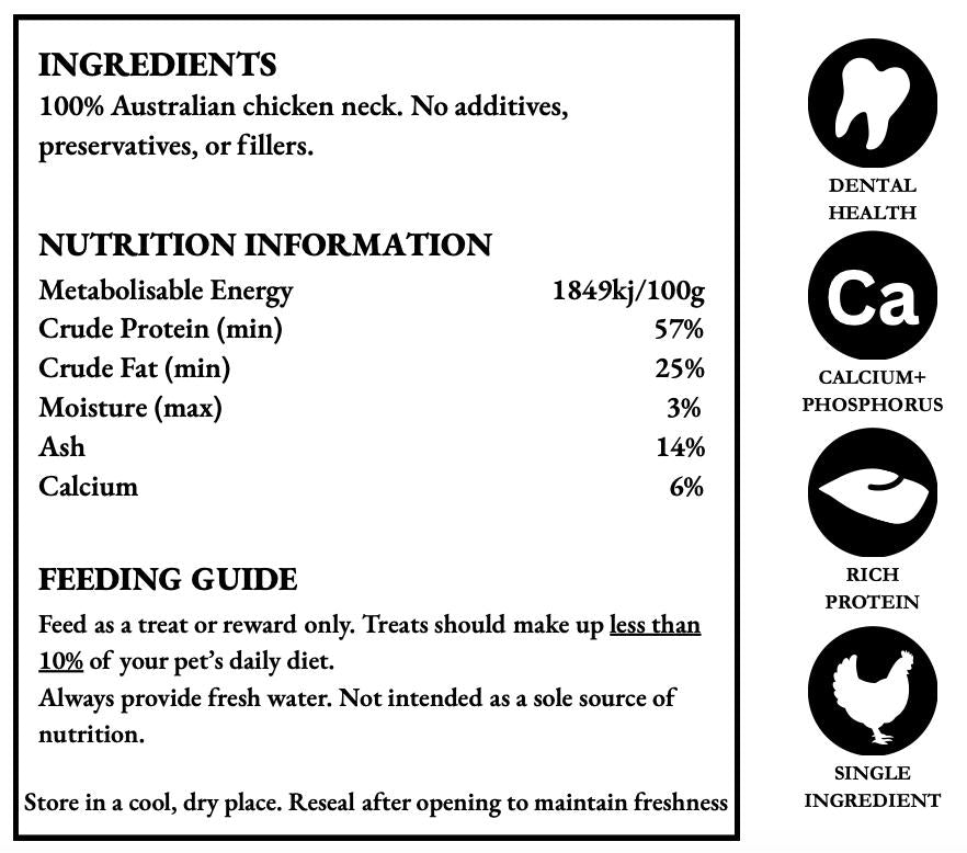 OzBite | 4*100g Freeze Dried Chicken Neck For Dog Cat Treat