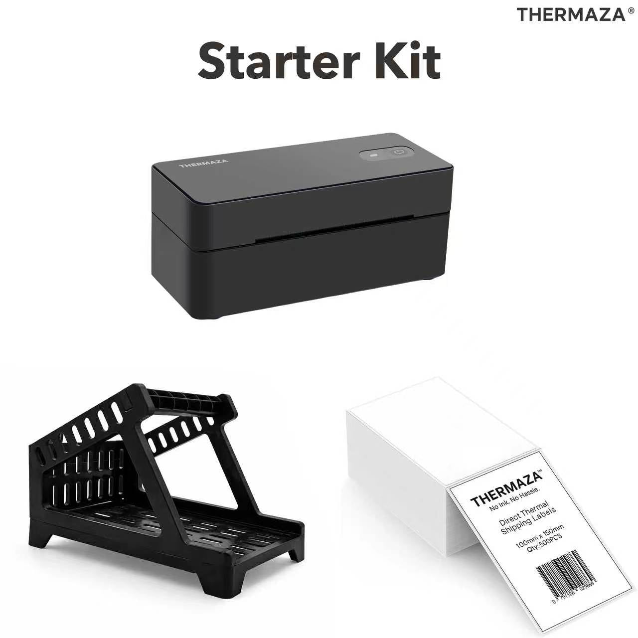 THERMAZA® D400 Thermal Label Printer Starter Kit (Black)