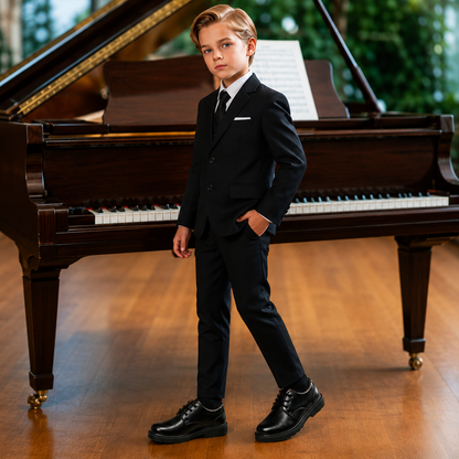 Kids Genuine Leather School Shoes – Formal Dress Shoes for Wedding, Party & Piano Performance