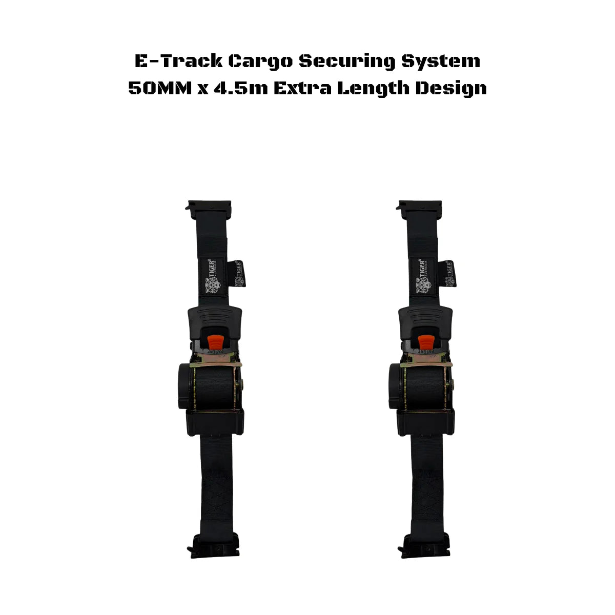 50mm x 4.5m Retractable E-Track Ratchet Straps-New Release Stainless Steel Spring Design