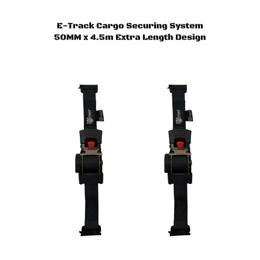 50mm x 4.5m Retractable E-Track Ratchet Straps-New Release Stainless Steel Spring Design