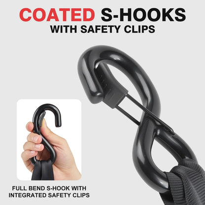 50mm × 3m New Auto Slow-Retracting Design Ratchet Straps 2-Pack