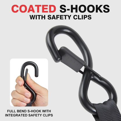 25mm x 3m Auto Retractable Ratchet Straps 4-Pack