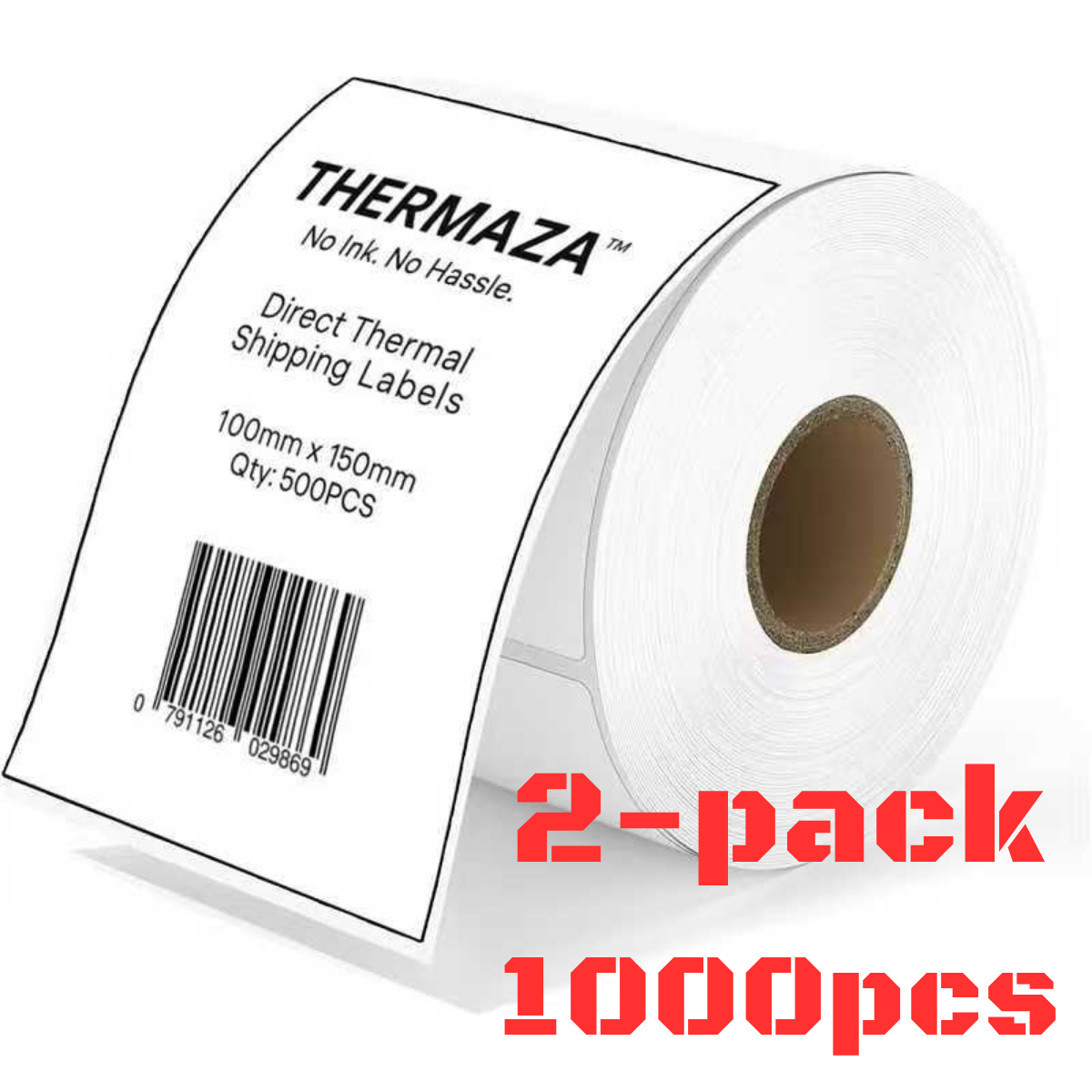 THERMAZA® 4x6 Direct Thermal Labels 100x150mm Shipping Labels Roll – No Ink, BPA Free, Compatible with Shopify, eBay, Amazon