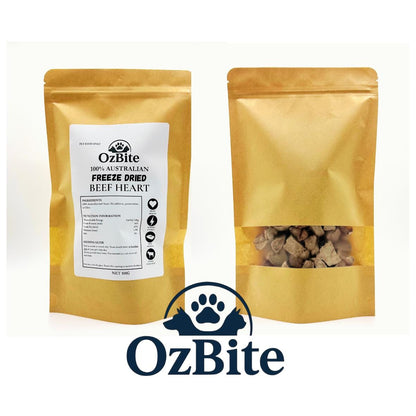 OzBite | 4*100g Freeze Dried Beef Heart For Dog Cat Treat