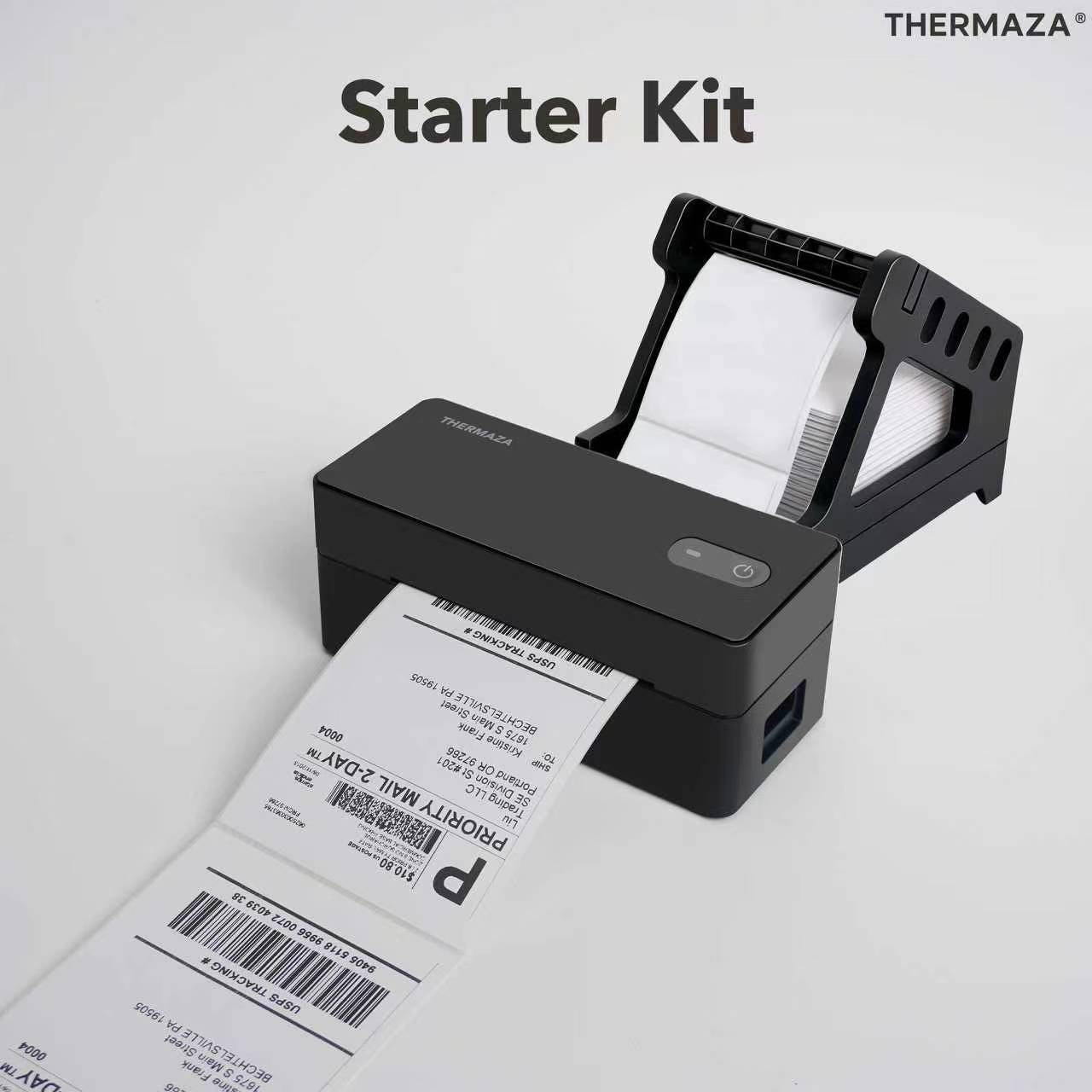 THERMAZA® D400 Thermal Label Printer Starter Kit (Black)