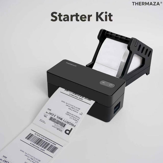 THERMAZA® D400 Thermal Label Printer Starter Kit (Black)