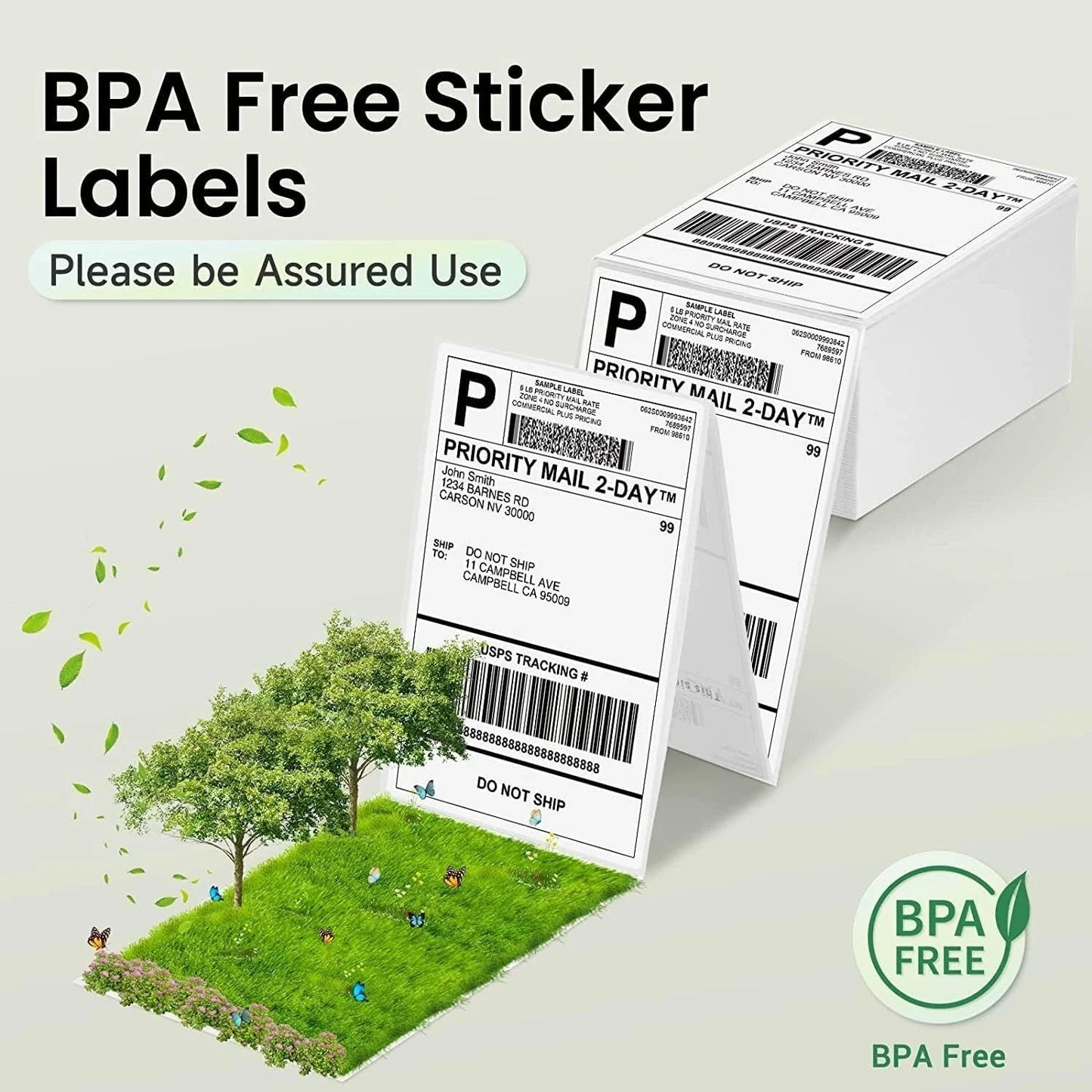 THERMAZA® 4x6 Direct Thermal Labels 100x150mm Shipping Labels Roll – No Ink, BPA Free, Compatible with Shopify, eBay, Amazon