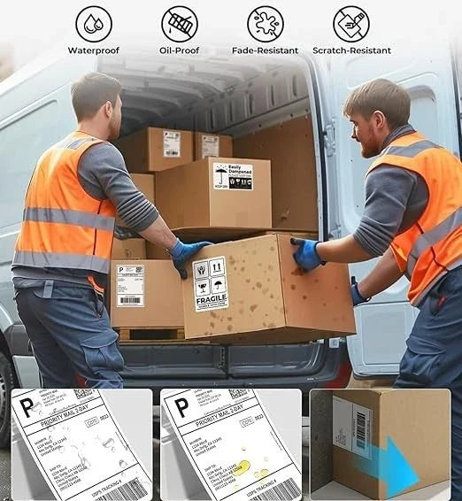 THERMAZA® 4x6 Direct Thermal Labels 100x150mm Shipping Labels Roll – No Ink, BPA Free, Compatible with Shopify, eBay, Amazon